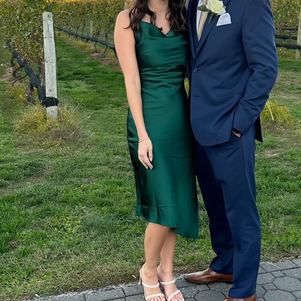 Petal and Pup Emerald Silk Dress